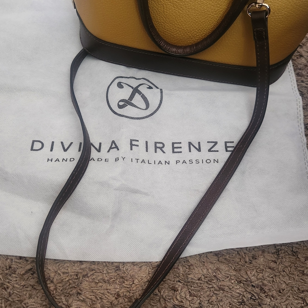 Divina Firenze Yellow and Brown Shoulder Bag